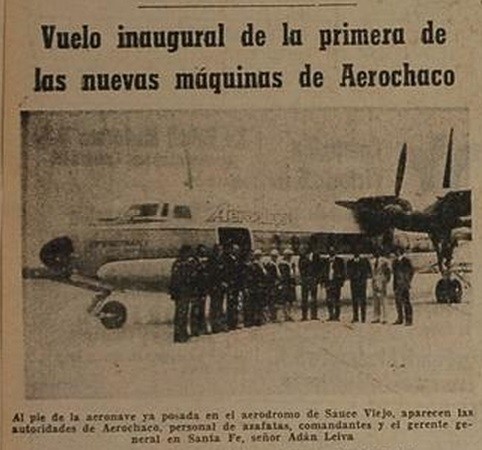 AEROCHACO · Recorte de prensa del vuelo inaugural